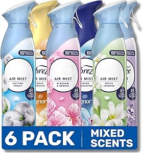 🦊Febreze Air Mist Air Freshener Spray odour Eliminator Home & Office Fragrances - Mixed Scents - 185ml - Box of 6-AUTO WIN