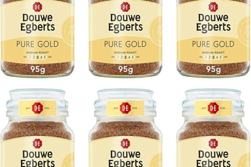 🦊Douwe Egberts Pure Gold Medium Roast Instant Coffee 95g (Pack of 6 Jars, Total 570g)-AUTO WIN