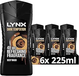 🦊2 WINNERS Lynx Dark Temptation Shower Gel 12 hours of irresistible smell 6x 225 ml-AUTO WIN