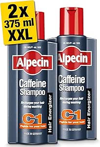 🦊 Alpecin Caffeine Shampoo C1 2x 375ml | Shampoo for Stronger and Thicker Hair | Natural Hair Growth Shampoo for Men |-AUTO WIN