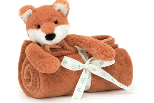 JELLYCAT Bashful Fox Cub Blankie-AUTO WIN
