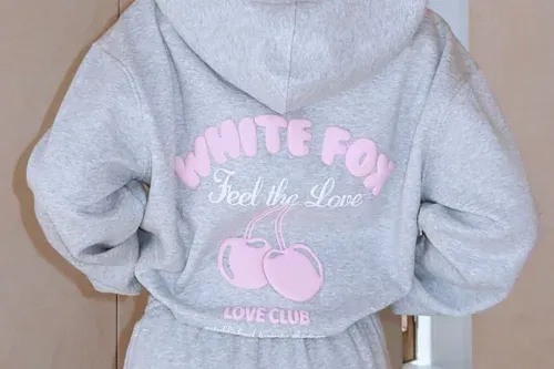 🦊 WHITE FOX Love Me Tender Oversized Hoodie Dark Grey Marle-AUTO WIN