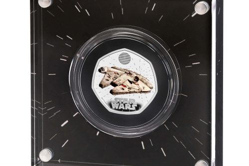 Star Wars Millennium Falcon 2024 UK 50p Silver Proof Colour Coin AUTO WIN
