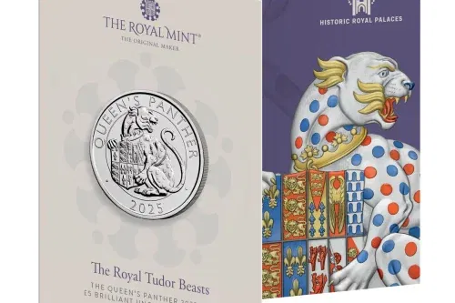 The Royal Tudor Beasts The Queen’s Panther 2025 UK £5 Brilliant Uncirculated Coin AUTOWIN 03/08
