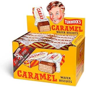 TUNNOCK MILK CHOCOLATE COATED CARAMEL WAFER BISCUITS 30 G (PACK OF 48)-AUTO WIN