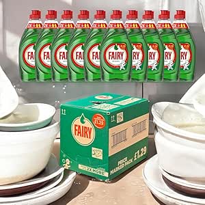 Fairy ORIGINAL Washing Up Liquid BOX – 10 Bottles × 320 ml (3.2 L Total) – Ultra-Long Lasting Suds, Powerful Grease-Cutting & Trusted Original Scent-AUTO WIN 31/08