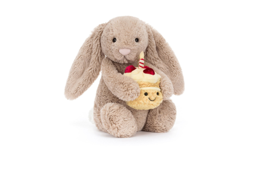 JELLYCAT Bashful Beige Bunny 'Birthday' AUTOWIN 17/08