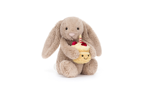 JELLYCAT Bashful Beige Bunny 'Birthday AUTOWIN 03/09