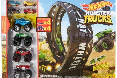 🦊Hot Wheels Monster Trucks Epic Loop Challenge Playset with 8 Diecast Cars-AUTO WIN 24/09