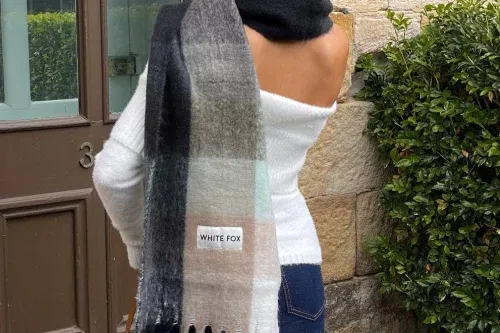 🦊White Fox Winter Warmth Oversized Scarf Teal-AUTO WIN 03/10