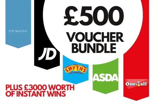 £500 VOUCHER BUNDLE, PLUS £3000 WORTH OF INSTANT WINS! 04/10-AUTO WIN