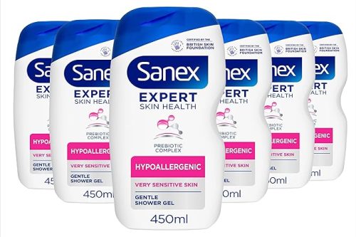 Sanex Body Wash - Expert Skin Health - Hypoallergenic Shower Gel - Dermatologist Tested Gentle For Very Sensitive Skin - Multipack - 6 Pack - 450ml Bottles-AUTO WIN 28/09
