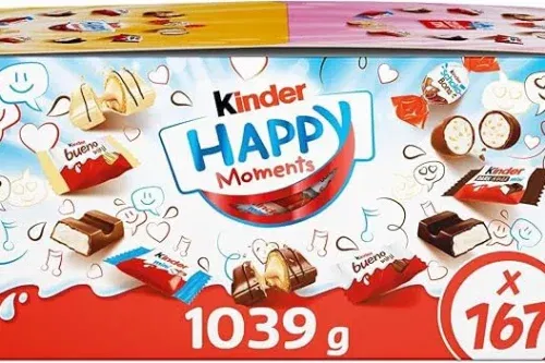 Kinder Chocolate Happy Moments Bulk Chocolate Gift, Share Box, Party, 167 pieces, 1kg-AUTO WIN 19/09