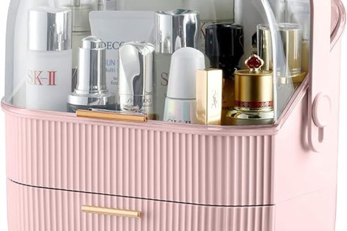 Neo Three Layer Cosmetic Makeup Vanity Beauty Storage Organiser Skincare Display Box Case Holder (Pink)-AUTO WIN 05/10