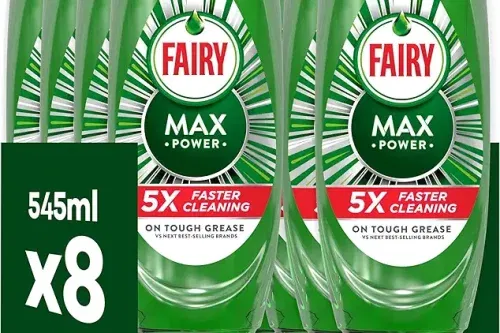 Fairy Max Power Washing Up Liquid Original 8 x 545ML-AUTO WIN 30/09