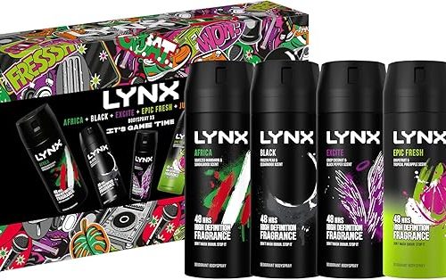 Lynx It's Game Time 5 piece Deodorant Body Spray Gift Set for him-AUTO WIN