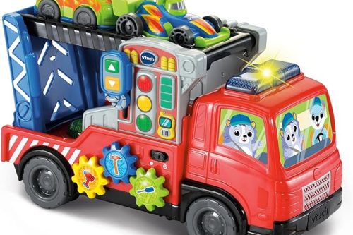 🦊VTech Baby Road Rescue Car Carrier, Interactive Car Carrier Truck, Includes 2 Cars, 55+ Sound Effects AUTO WIN 02/09