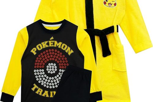 🦊Pokémon Dressing Gown, Pikachu Pyjamas & Vanilla Underground Yellow Pokemon Winter Slippers-AUTO WIN 20/09