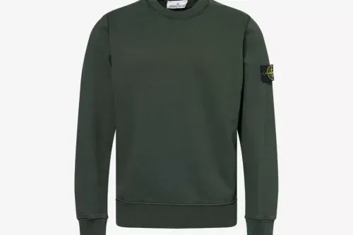 STONE ISLAND Brand-Patch Crewneck Cotton-Fleece Sweatshirt-AUTO WIN 01/10