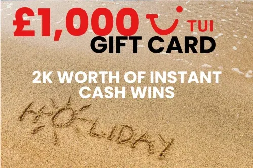 £1000 TUI GIFT CARD – 2K WORTH OF INSTANT CASH WINS-04/10-AUTO WIN