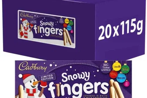Cadbury Snowy Fingers Christmas Biscuits Box of 20-AUTO WIN 27/09