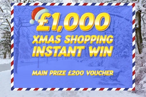 £1,000 XMAS SHOPPING INSTANT WIN- MAIN PRIZE £200 VOUCHER JACKPOT-AUTO WIN 21/10