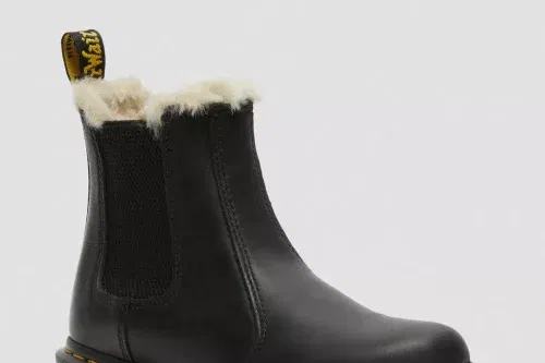 DR MARTENS- FAUX FUR LINED BURNISHED CHELSEA BOOTS-AUTO WIN 11/10