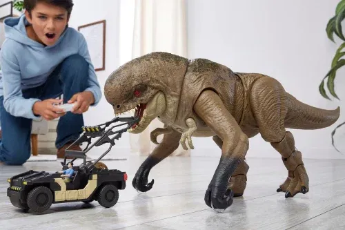 Jurassic World Rebirth Remote Control Track 'n Chomp Dinosaur Distortus Rex-AUTO WIN 02/11