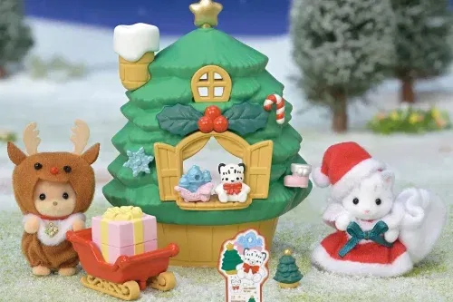 Sylvanian Families Baby Santas Christmas Tree House-AUTO WIN 07/10
