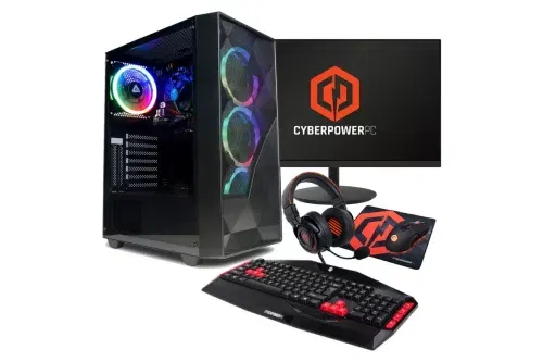 CyberPowerPC Ryzen 5 8GB 500GB AMD Radeon Gaming PC Bundle-AUTO WIN 24/10