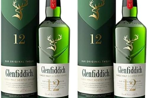 Glenfiddich 12 Year Old Single Malt Scotch Whisky, 70cl (Pack of 2)-AUTO WIN 18/10