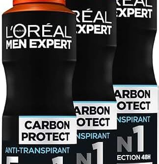 L'Oréal Paris Men Expert 48H Carbon Protect Anti-Perspirant Deodorant for Men, 250ml Pack of 6-AUTO WIN 22/10