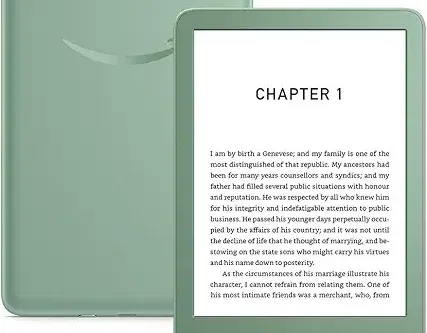 Amazon Kindle (16 GB) – Lightest and most compact Kindle with glare-free display, faster page turns, adjustable front light and long battery life – Without Ads – Matcha-AUTO WIN 25/10