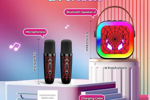 Karaoke Machine 2 Microphones for Kids Bluetooth Microphone-AUTO WIN 15/10