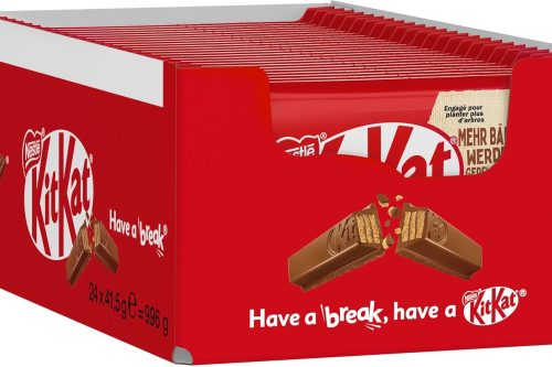 Nestle KitKat Classic chocolate bar, crunchy bar with milk chocolate & crispy waffle, pack of 24 (24x41.5g) AUTOWIN 31/10