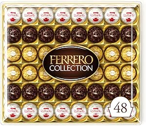 GIVEASWAY- 3 WINNERS -Ferrero Collection Pralines, Chocolate Gift, Chocolate Hamper, Gifts for Christmas, Coconut Raffaello and Dark Chocolate Rondnoir, Box of 48 (518g)
