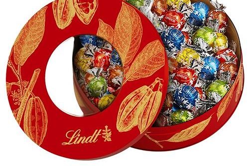 Lindt Cocoa Pod Tin Red 450g AUTOWIN 15/10