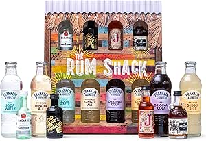 Spiced Rum Gift Set - 4x 5cl Dead Mans Fingers, Kraken, Barcardi White & Old J Cherry Rum, 4x Premium Franklin & Sons Mixers - Cocktail Rum-AUTO WIN 18/10