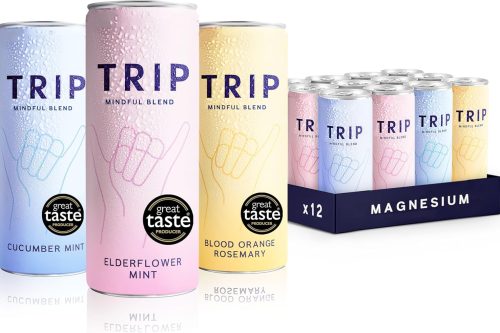 TRIP Mindful Blends - Mixed Pack Sparkling Drink with Magnesium Citrate + Ashwagandha + Lion’s Mane + L-theanine. Low Calorie and Vegan (Pack of 12 x 250ml)-AUTO WIN 16/10