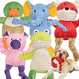 LECHONG 5-PACK Squeaky Dog Toys-AUTO WIN 18/10