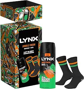 3 WINNERS- Lynx Jungle Fresh deodorant Gift Set body spray + socks perfect gifts-AUTO WIN