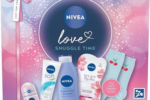 3 WINENRS NIVEA Love Snuggle Time Gift Set (5 Products) – Women's Gift Set – Includes Body Lotion, Face Sheet Mask, Moisturising Cream and Anti-Perspirant – with Pair of Socks-AUTO WIN