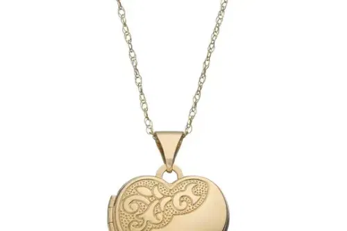 Moon & Back 9ct Gold Heart 2 Photo Locket Pendant Necklace-AUTO WIN 31/10
