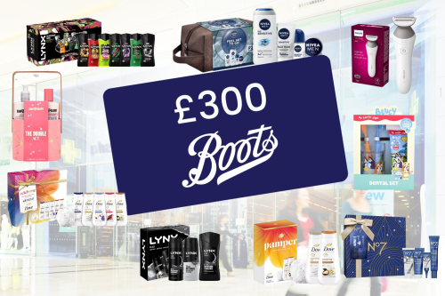 GIFT SET INSTANT WIN COMP- MAIN JACKPOT £300 BOOTS GIFT CARD- AUTO WIN 26/10