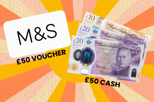 £50 CASH & £50 M&S GIFT CARD -AUTO WIN 16/10