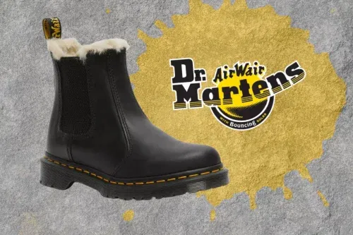 DR MARTENS -FAUX FUR LINED BURNISHED CHELSEA BOOTS -AUTO WIN 25/10