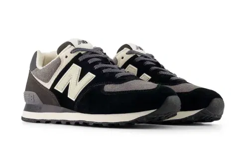 New Balance Black/Grey Mens 574 Trainers-AUTO WIN 01/10