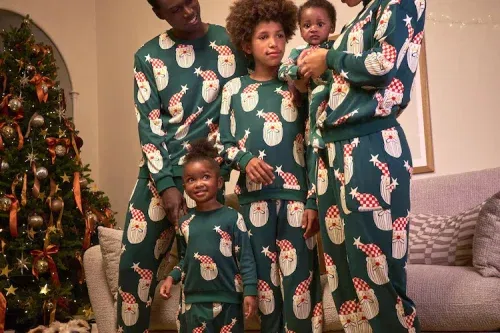 Green Santa Matching Family Christmas Cosy Long Sleeve Pyjamas-AUTO WIN 24/10