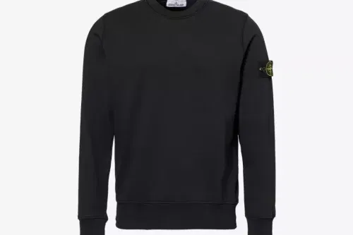STONE ISLAND Crewneck Brand-Badge Cotton-Jersey Sweatshirt-AUTO WIN