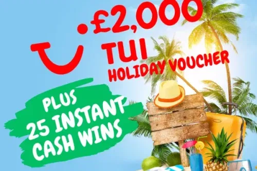 WIN £2000 TUI HOLIDAY VOUCHER + 25 INSTANT CASH WINS-AUTO WIN 25/10